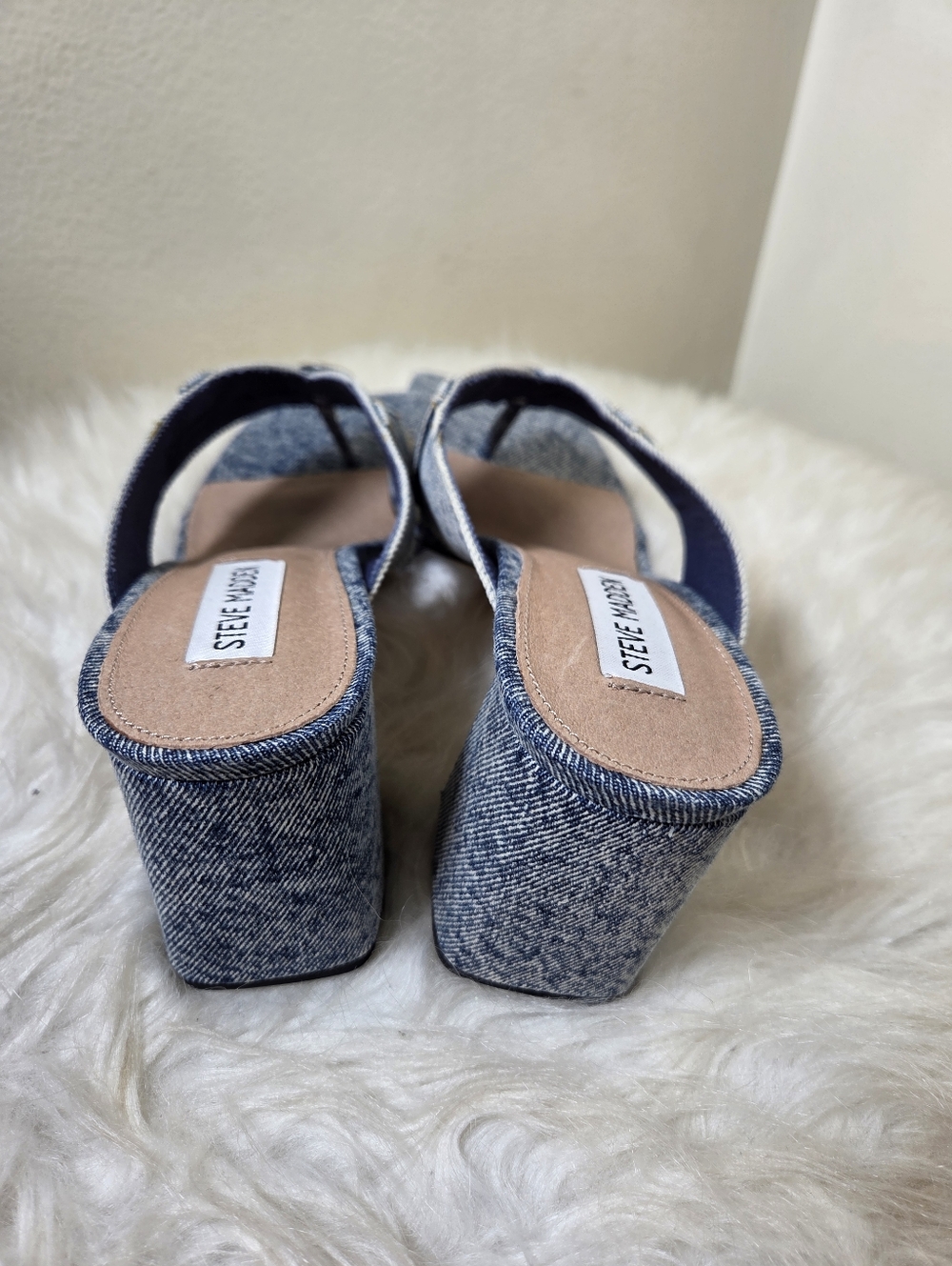 Steve Madden Denim Sandal Heel - Picture 3 of 6